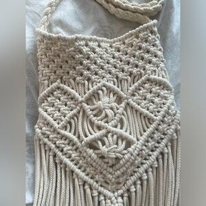 Macrame crochet crossbody purse